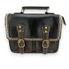 Cartella vintage nera e marrone