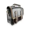Vintage Black & Brown Satchel Bag | Elegant Retro Style | Trendy Fashion