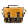 Vintage Schultasche in Senf und Braun