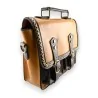 Sac Cartable Vintage en Simili Cuir Moutarde et Marron | Mode Tendance
