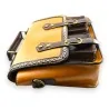 Sac Cartable Vintage en Simili Cuir Moutarde et Marron | Mode Tendance