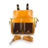 Sac Cartable Vintage en Simili Cuir Moutarde et Marron | Mode Tendance