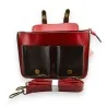 Borsa Cartella Vintage Rossa & Marrone | Design Retrò Elegante | Moda Trendy