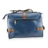 Bolsa Pasta Retrô Azul e Marrom em Couro Sintético | Estilo Vintage Elegante