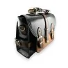 Sac Cartable Vintage Noir et Camel | Style Rétro Élégant | Mode Tendance