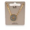 Collier Médaillon Étoile en Acier Doré avec Strass | Bijou Tendance
