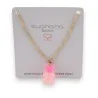 Collana in acciaio orsacchiotto caramella sfumature di rosa