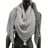 Foulard Carré Patchwork 4 Faces Gris & Noir | Accessoire Mode Élégant