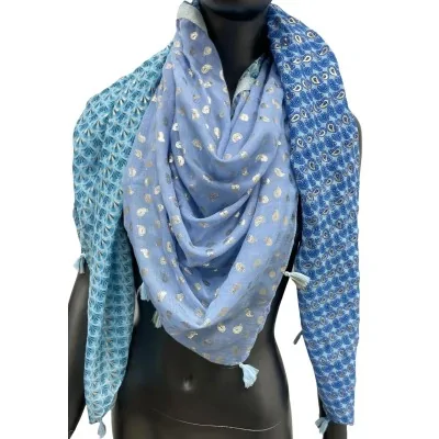 Foulard carré patchwork 4...