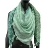 Pañuelo cuadrado patchwork 4 caras tonos verdes
