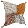 Quadratischer Patchwork-Schal Orange Floral XXL 140x140 cm | Trendige Mode