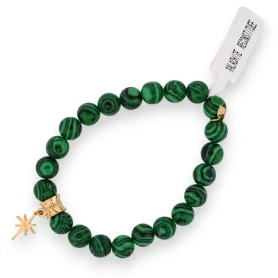 Malachite Bracelet with Star Charm