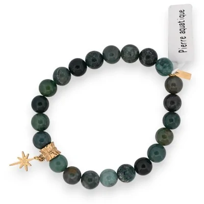 Aquatic stone bracelet with a star charm