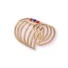 Anel Dourado de Aço Multi-Argolas com Pedras | Joia Elegante Ajustável