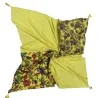 Lenço de 4 faces patchwork amarelo com estampas de flores e estrelas | Moda Tendência