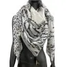 Black and white leopard and zebra patchwork scarf