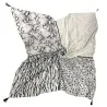 Black and White Animal Print Patchwork Scarf | Elegant Fashion Accessory