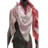 Foulard patchwork Liberty et Tie & Dye framboise | Accessoire mode 4 faces