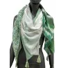 Lenço patchwork tie & dye e liberty verde