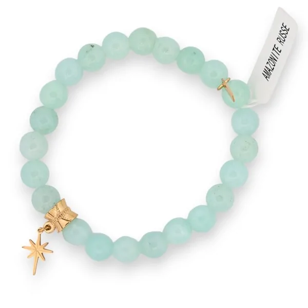 Bracciale in Amazzonite russa con charm a stella