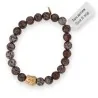 Bracelet Obsidienne Flocon de Neige avec Charm Bouddha | Bijou Lithothérapie