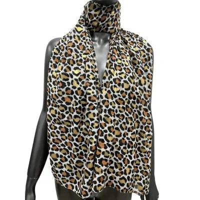 Lenço de leopardo com detalhes dourados