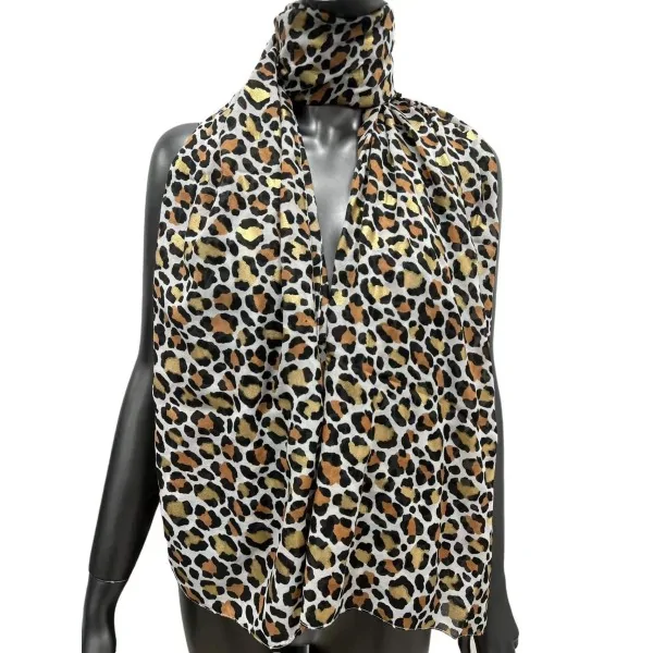 Leopard scarf with gold details