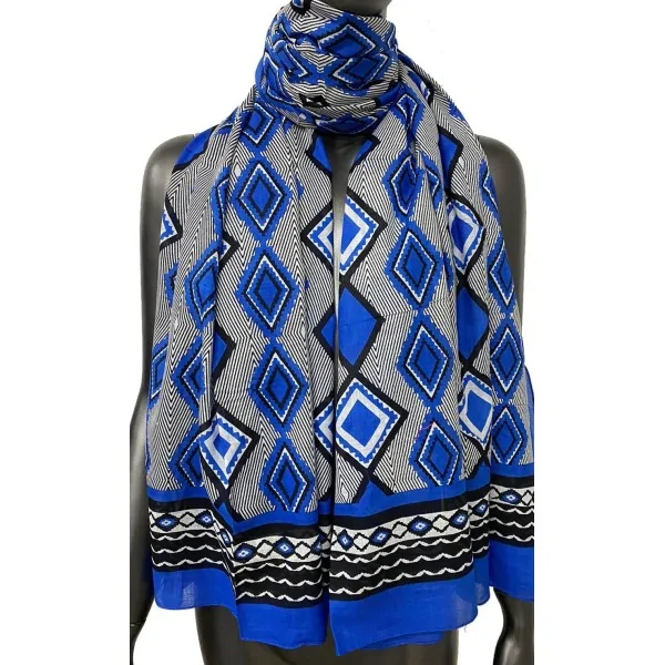 Bufanda chèche étnica Azul real