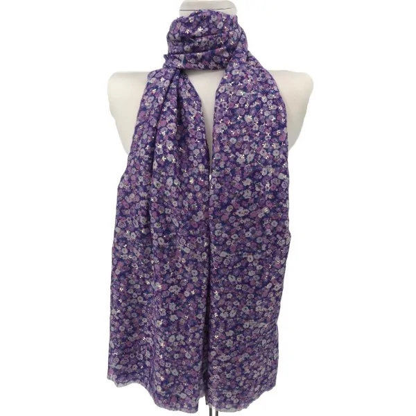 Lila Liberty-Schal mit goldenem Detail