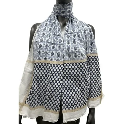 Ethnic navy blue scarf