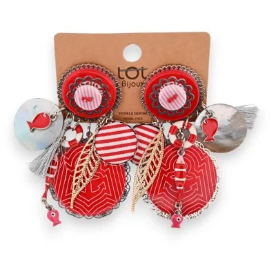 Fancy goldfish clip-on earrings