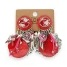 Pendientes de fantasía Lolilota con clip y dijes rojos