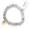 Bracelet Quartz Rose avec Charm Trèfle | Pierre Naturelle d'Amour et Bien-être