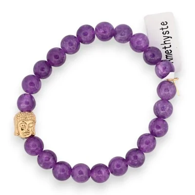 Bracciale con ciondolo Buddha in Ametista