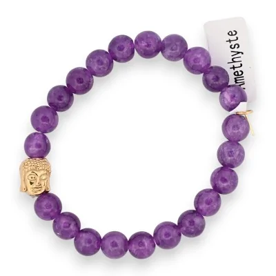 Pulsera de Amatista con encanto de Buda