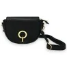 Borsa a tracolla nera con chiusura dorata elegante