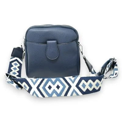 Compact navy blue crossbody bag