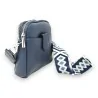 Bolsa tiracolo azul marinho compacta com alça étnica | Moda Tendência