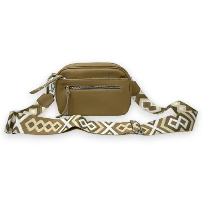 Taupe Umhängetasche mit mehreren Taschen