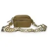 Sac bandoulière taupe multi-poches avec sangle ethnique | Mode Tendance