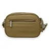 Taupe multi-pocket crossbody bag with ethnic strap | Trendy Fashion