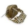 Borsa a tracolla taupe multi-tasche con cinturino etnico | Moda Tendenza