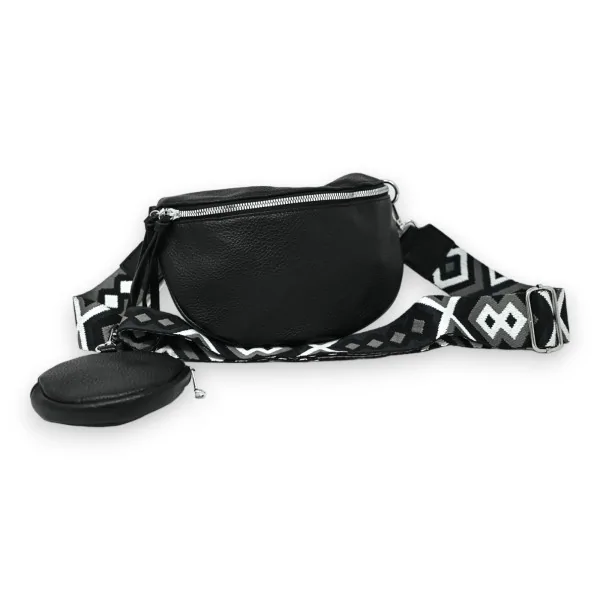 Bolsa de cintura transversal preta