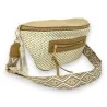 Elegante beige Leinen-Gürteltasche mit Schultergurt - Modernes und funktionales Design