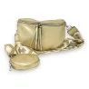 Goldene Gürteltasche mit Schulterriemen