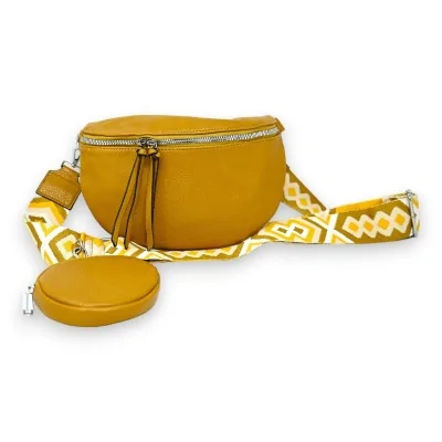 Bolsa de cintura tiracolo mostarda