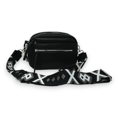 Bolso bandolera cuadrado negro