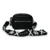 Sac bandoulière noir élégant avec bandoulière graphique | Mode Tendance