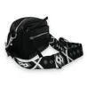 Elegante borsa a tracolla nera con tracolla grafica | Moda Trendy