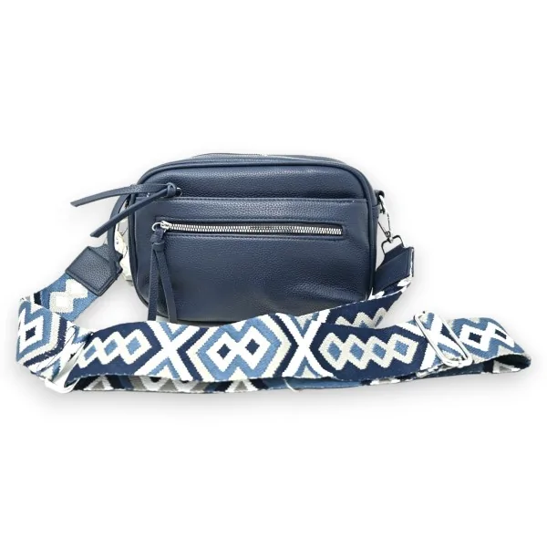 Bolsa tiracolo quadrada azul marinho